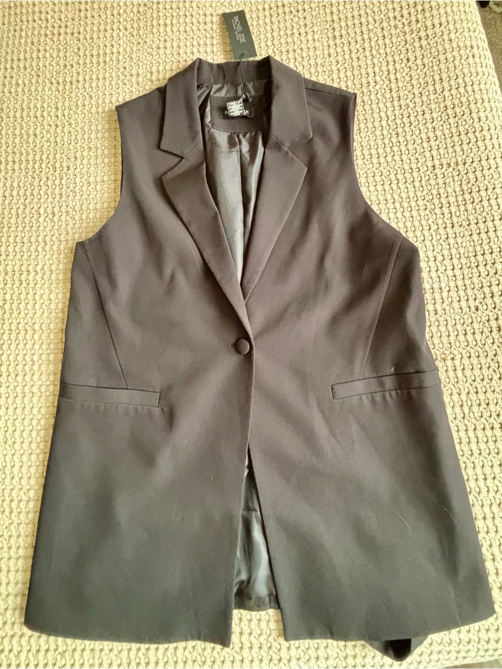 Rachel Zoe Black Sleeveless Blazer Vest